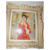 PRINT STEVENS LADY IN TOWN, COACH BEHIND HER