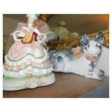 MUSIC BOX FIGURINE, PAPER MACHETE CAT