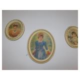 VINTAGE PICTURES 3 LADIES, PRINT WITH 3 GIRLS