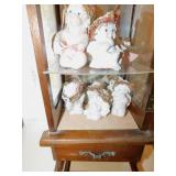 ANGELS & DISPLAY CASE, 20" H X 8" W X 6" D