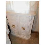 PAINTED WALL STAND, 2 DOOR FRONT, 34" H 31" W X