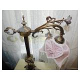 LAMP, METAL BASE, CHILD HUGGING BASE, PALE PINK