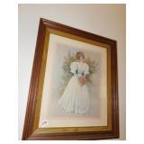 PRINT OF LADY WITH BLUE DRESS, PICTURE WITH NO