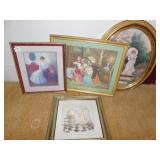 VICTORIAN LADY PRINTS, ETC. TOTAL 4