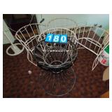 FOUR IRON CHAIR FRAMES WHITE NO CUSHIONS AND