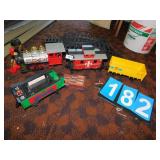 HOLIDAY PLASTIC TRAIN WITH PLASTIC TRACK AND TOTE