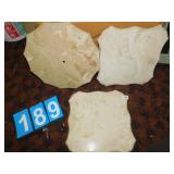 THREE MARBLE LOOK TABLE OR TABLE LAMP TOPS