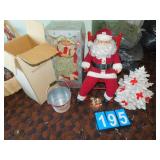 MRS. CLAUS ANIMATED FIGURE, SANTA ON ROCKER,