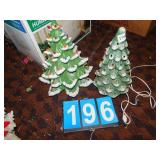 TWO CERAMIC CHRISTMAS TREES