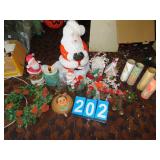 GROUP OF VINTAGE CHRISTMAS PLASTIC, CANDLES,