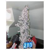 PRELIT CHRISTMAS TREE WITH SNOW APPROXIMATELY 6FT
