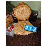 VINTAGE VICTORIAN LOOK WOOD FRAME UPHOLSTERED
