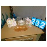 CLOCK, COVERED DISH, TRAY, FIGURINE, ETC.