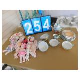 DOLLS AND TEA SET