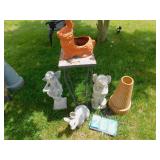 CHERUBS, PLANTERS, BIRD BATH BASE