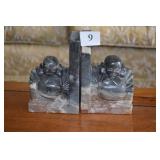 MARBLE BUDDHA BOOK ENDS 6" H X 5" W