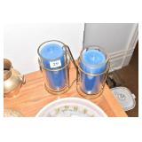 CANDLE HOLDERS, BRASS KOREAN COVERED DISH,