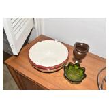 BOWL GREEN, VASE, ETC.