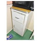 METAL CABINET 36" H YELLOW FORMICA TOP 16" W X