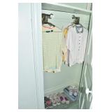 7 & 8 SZ. SHOES AND CLOTHING IN CLOSET