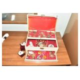 JEWELRY BOX WITH CONTENTS LAZARUS SERVICE PIN W/