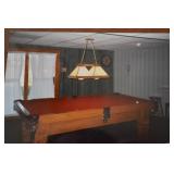 POOL TABLE WITH RED LINING  SIZE TBD