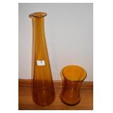 AMBER BOTTLE AND VASE