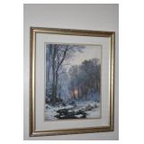 PRINT SIGNED LR WINTER SCENE 38" H X 30" W