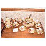 LEFTON HAND PAINTED TEA SET 6 CUPS/SAUCERS, TEA