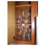 14 WINE GLASSES RED AND WHITE WITH ETCHING