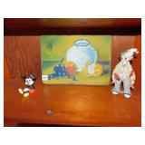 PICTURE ON WOOD, MICKEY MOUSE FIGURINE WALT