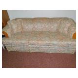 UPHOLSTERED SOFA WITH TWO THROW PILLOWS BLUE 90"