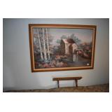 LARGE FRAMED PINT PRINT OF MILL ON STREAM 28" X