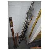 WOODEN BASEBALL BAT, HEM MARKER, MARKER, ETC.