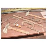 STILLSON 18" PIPE WRENCH, C CLAMP, HATCHET AND