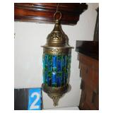 HANGING LANTERN; BATTERY OPERATED CANDLE INSIDE;