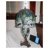 TIFFANY STYLE REPRODUCTION LAMP 2005; 3 BULB PLUS