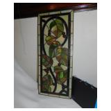 LEAD GLASS PANEL; MULTICOLOR LEAF DESIGN;