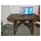 STURDY WOOD BENCH; W:24" H:16"