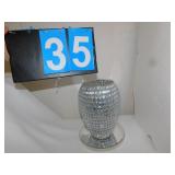 VASE WITH BO CANDLE CENTER; H:10"; 8 1/4" ROUND;