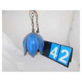 HANGING SIDE LAMP; BLUE 6 PANEL PEDALS; LAMP