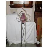 BATTERY OP LIGHT UP GLASS CENTER; WITH IRON BASE;