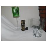 WOODEN OWL PEN HOLDER; CANDLES HOLDER ETC.