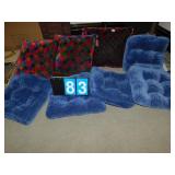 3 DECORATIVE PILLOWS; 5 NO SLIP SEAT CUSHIONS