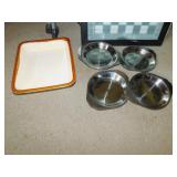 FRAMED RIBBED GLASS; CHEST BOARD; STAINED