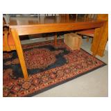 BEVELED TOP TABLE WITH 6 CHAIRS; 58" LONG, 40"