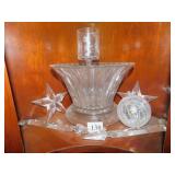 PEDESTAL WHOLE; GLASS STARS; TWO 8" CRYSTAL