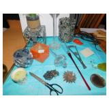 TISSUE BOX; PLANTERS; SCISSORS; LONG RED STEM