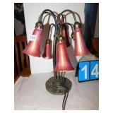 TULIP LAMP; SIX SHADES; ONE MISSING; REPLACEMENT