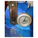 MIRROR 25"H, CLOCK AND GLASS PLATE